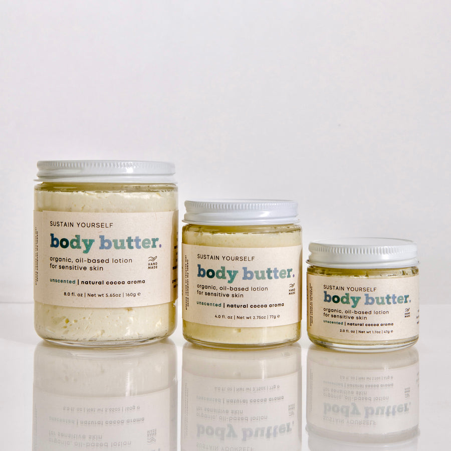 organic unscented body butter - Sustain Yourself